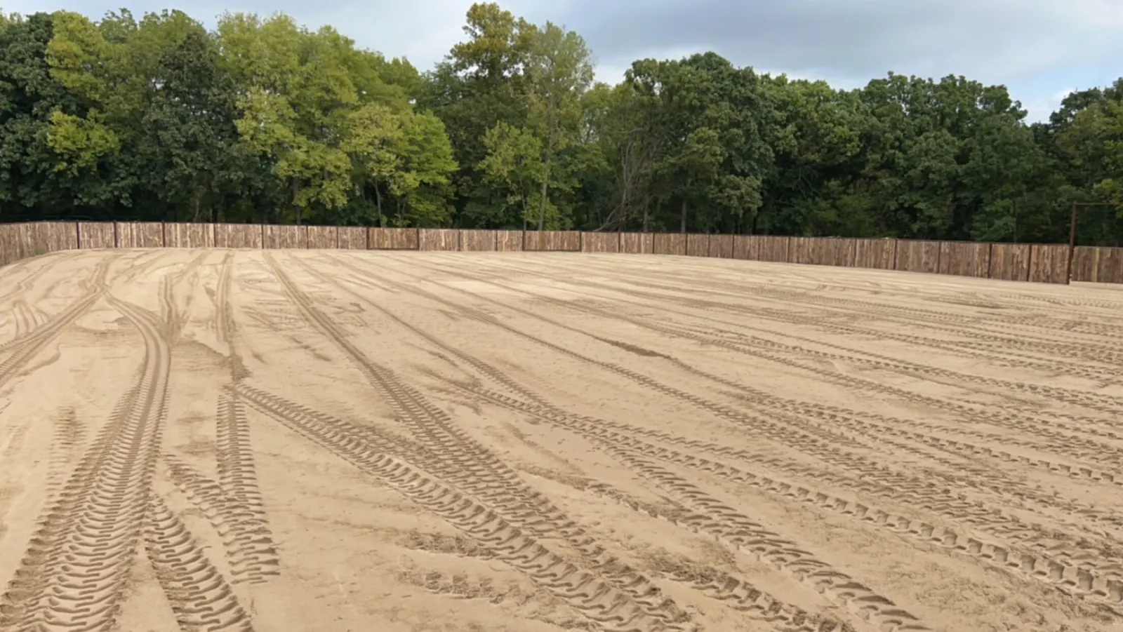 Finished, level sand building pad ready for construction